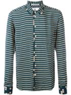 Andrea Pompilio Striped Shirt, Men's, Size: 48, Green, Viscose