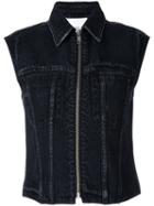 3.1 Phillip Lim - Denim Zipped Waistcoat - Women - Cotton - 0, Black, Cotton