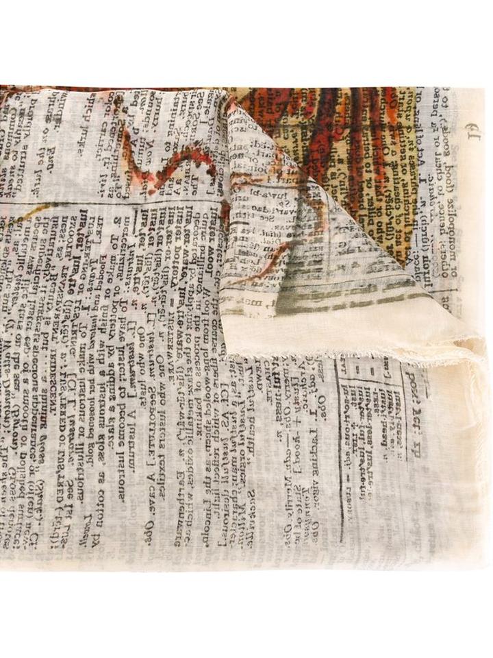 Faliero Sarti Newspaper Medusa Print Scarf