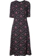 Saint Laurent Star Print Dress, Women's, Size: 40, Black, Silk/viscose