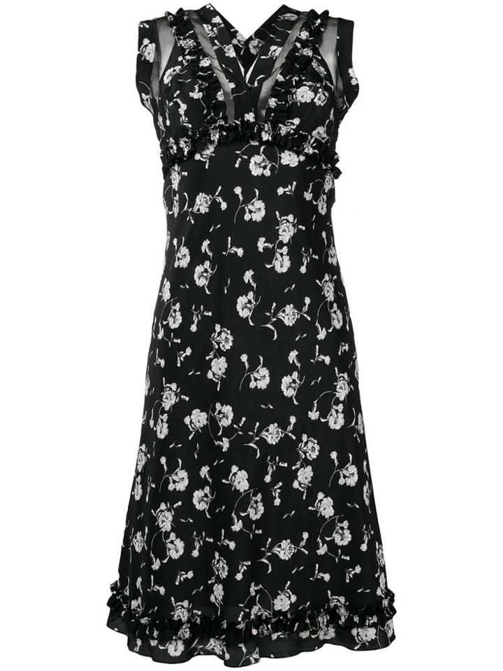 Ermanno Scervino Floral Print Midi Dress - Black