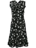 Ermanno Scervino Floral Print Midi Dress - Black