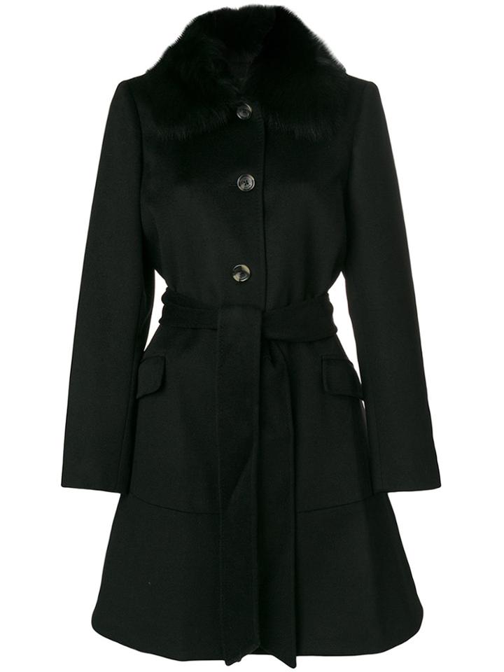 Michael Michael Kors Belted Midi Coat - Black