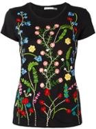 Alice+olivia Floral Embroidery T-shirt