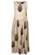 Uma Wang Pine Cone Print Dress - Neutrals