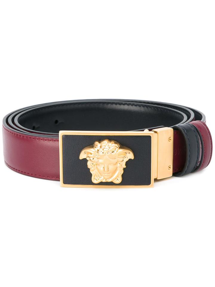 Versace Reversible Medusa Belt, Men's, Size: 115, Red, Calf Leather