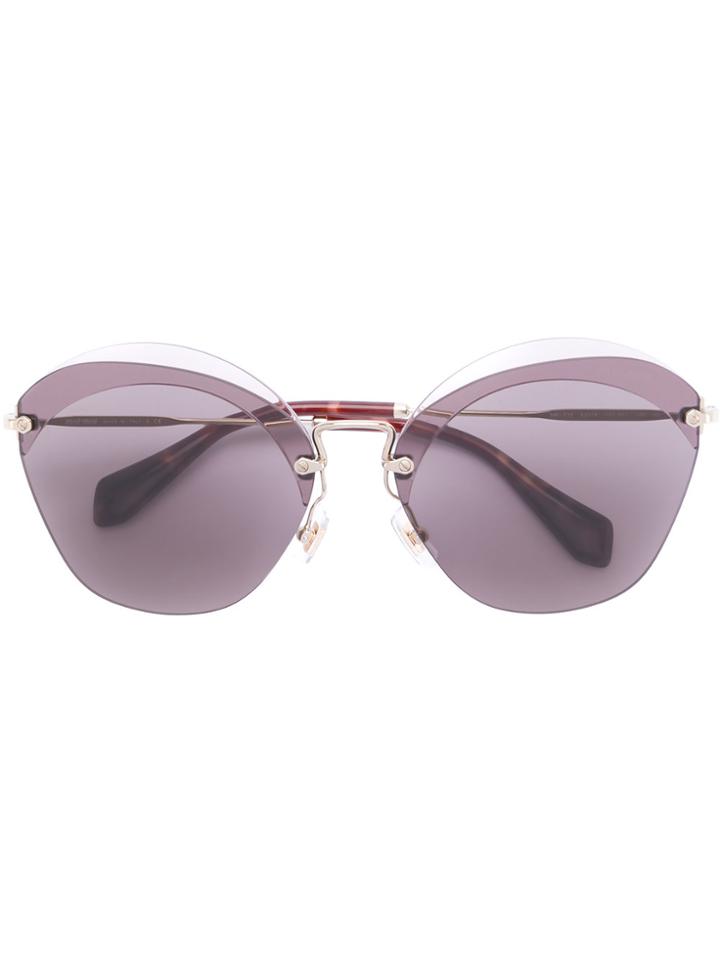 Miu Miu Eyewear Tinted Cat-eye Sunglasses - Metallic
