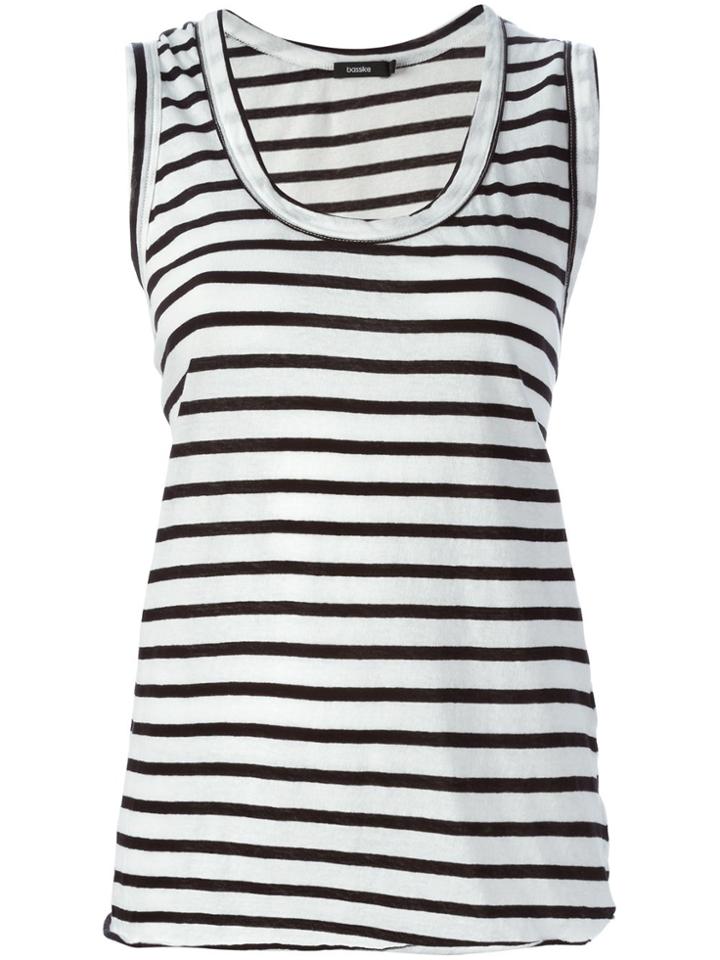 Bassike Striped Tank Top - Black