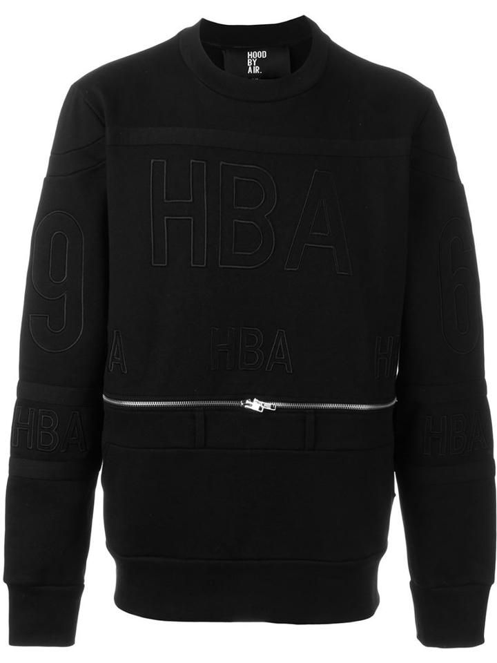 Hood By Air Zip Detail Sweatshirt, Men's, Size: L, Black, Cotton