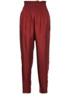 Astraet High-waist Fitted Trousers - Red