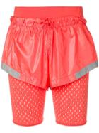 Adidas By Stella Mccartney Layered Performance Shorts - Orange