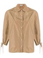 Kenzo Balloon Sleeves Shirt With Tie Cuffs - Nude & Neutrals