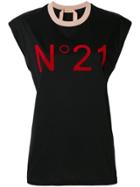 No21 Sleeveless Logo T-shirt - Black