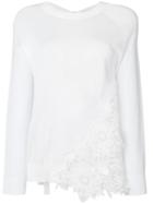 Semicouture Floral Lace Detail Umper - White