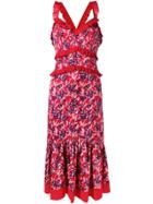 Three Floor Atomic Garden Ruffle Dress - Red