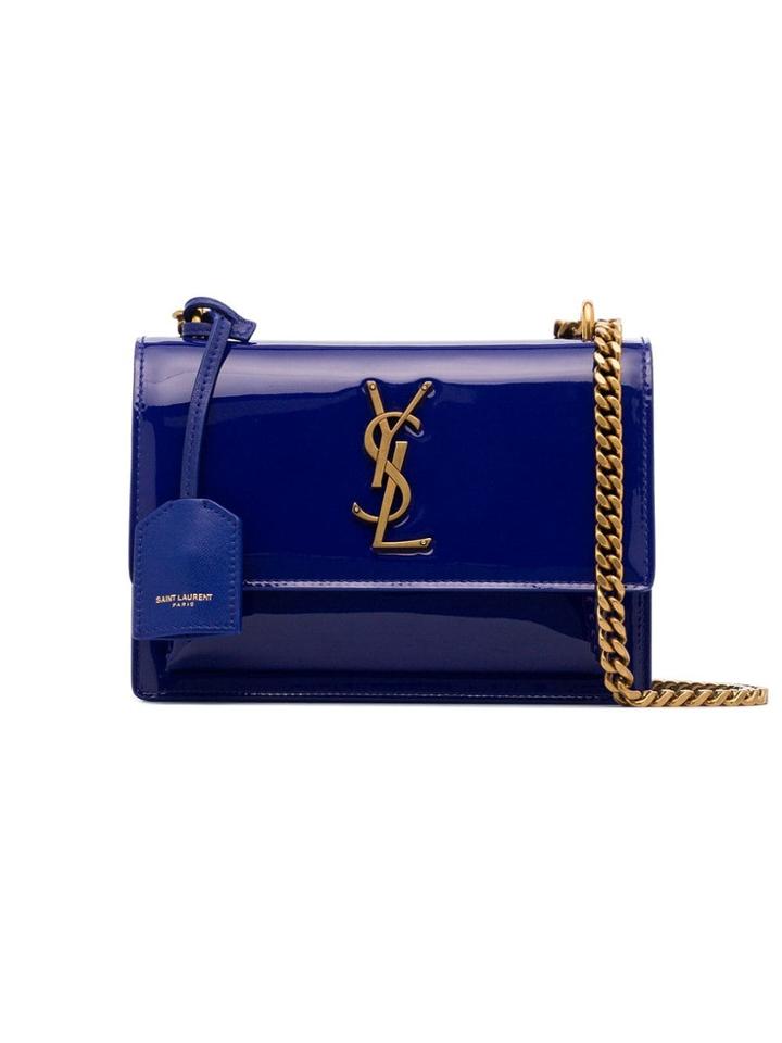 Saint Laurent Blue Leather Sunset Small Shoulder Bag