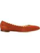 Chloé Lauren Ballerinas, Women's, Size: 40, Red, Calf Leather/leather