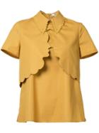 Vivetta Scalloped Collar T-shirt, Women's, Size: 40, Brown, Cotton