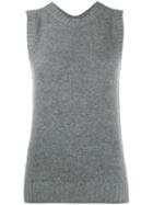 Prada Bow Tie Knitted Top - Grey