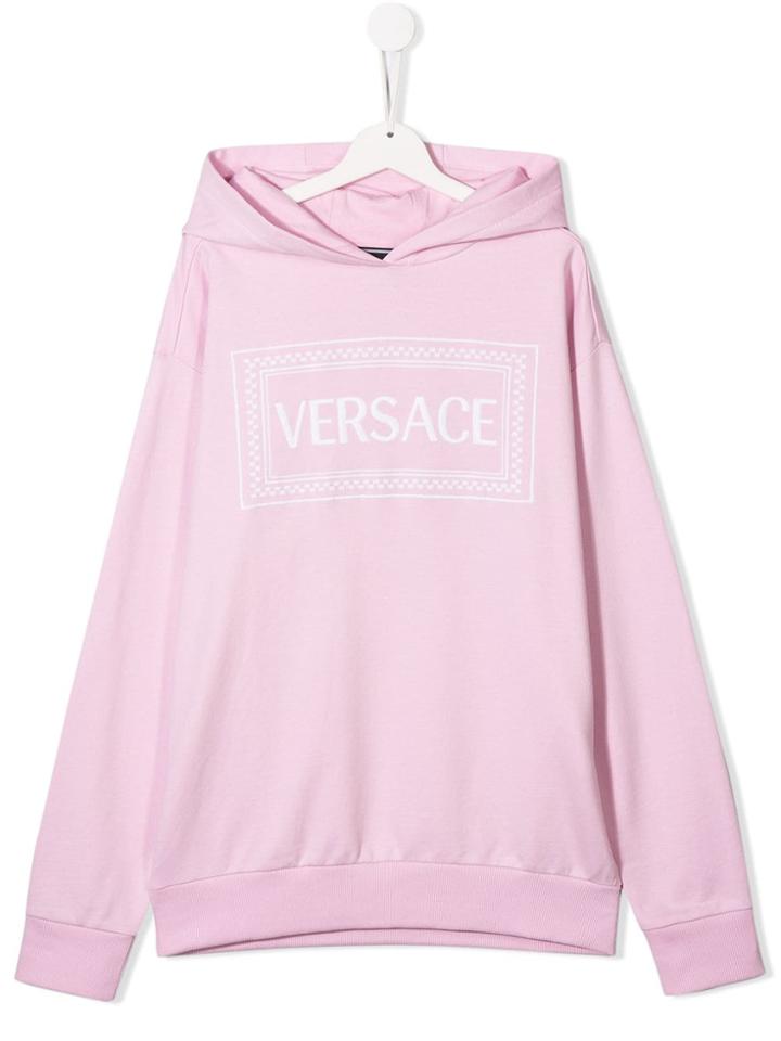 Young Versace Teen Vintage Logo Hoodie - Pink