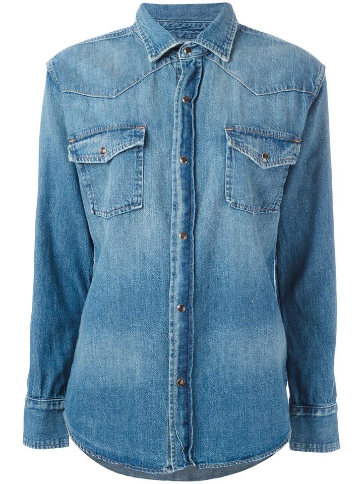 Current/elliott - Denim Shirt - Women - Cotton - 3, Women's, Blue, Cotton
