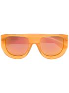 Ganni White And Orange Ines Sunglasses - Yellow & Orange