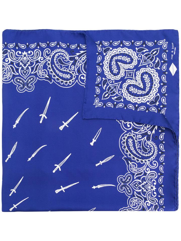 Rag & Bone Floral Print Scarf - Black