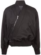 D.gnak Diagonal Zip Bomber Jacket - Black