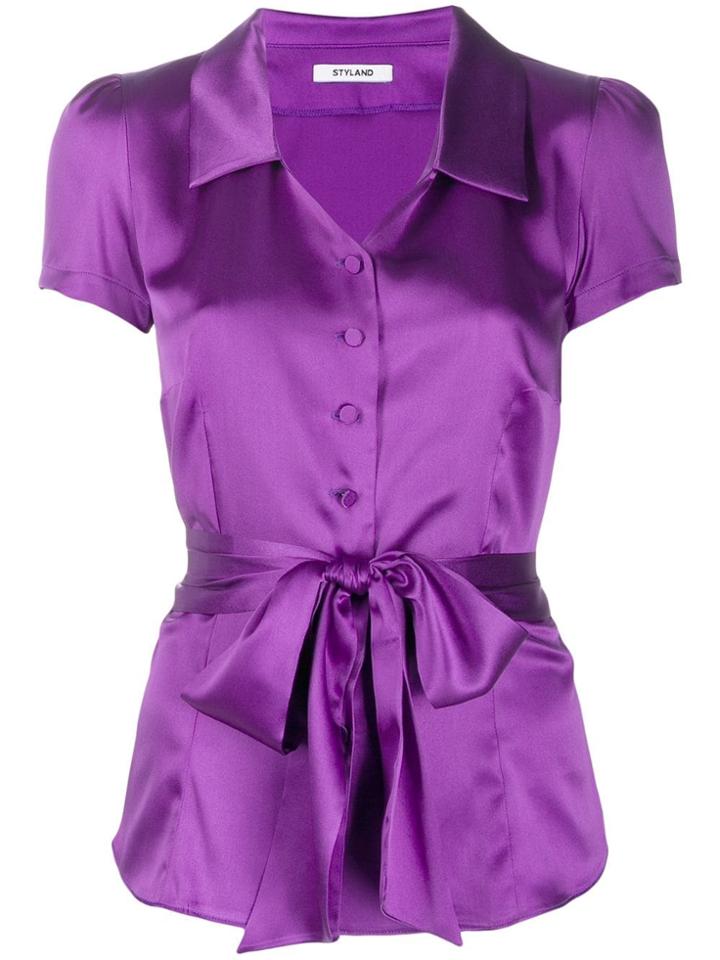 Styland Short Sleeved Blouse - Purple