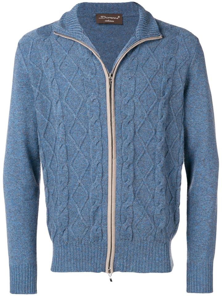 Doriani Cashmere Cashmere Zip-up Cardigan - Blue