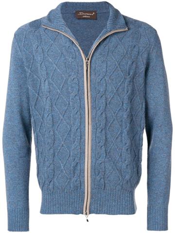 Doriani Cashmere Cashmere Zip-up Cardigan - Blue