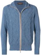 Doriani Cashmere Cashmere Zip-up Cardigan - Blue