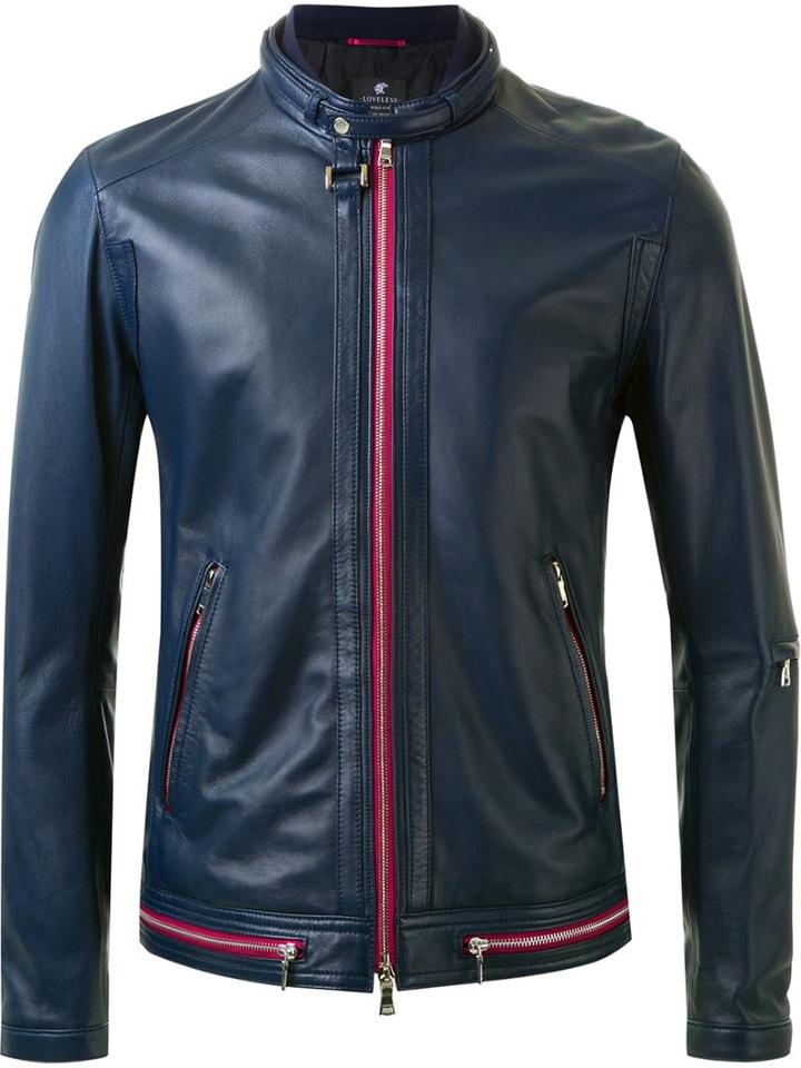 Loveless Lambskin Zip Jacket, Men's, Size: Medium, Black, Lamb Skin