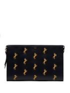Chloé Blue Horse Embroidered Leather Clutch