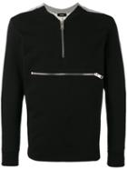 Diesel Zip Detail Sweatshirt, Men's, Size: Large, Black, Cotton