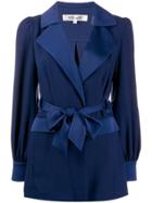 Dvf Diane Von Furstenberg Stassie Satin Crepe Drawstring Jacket - Blue