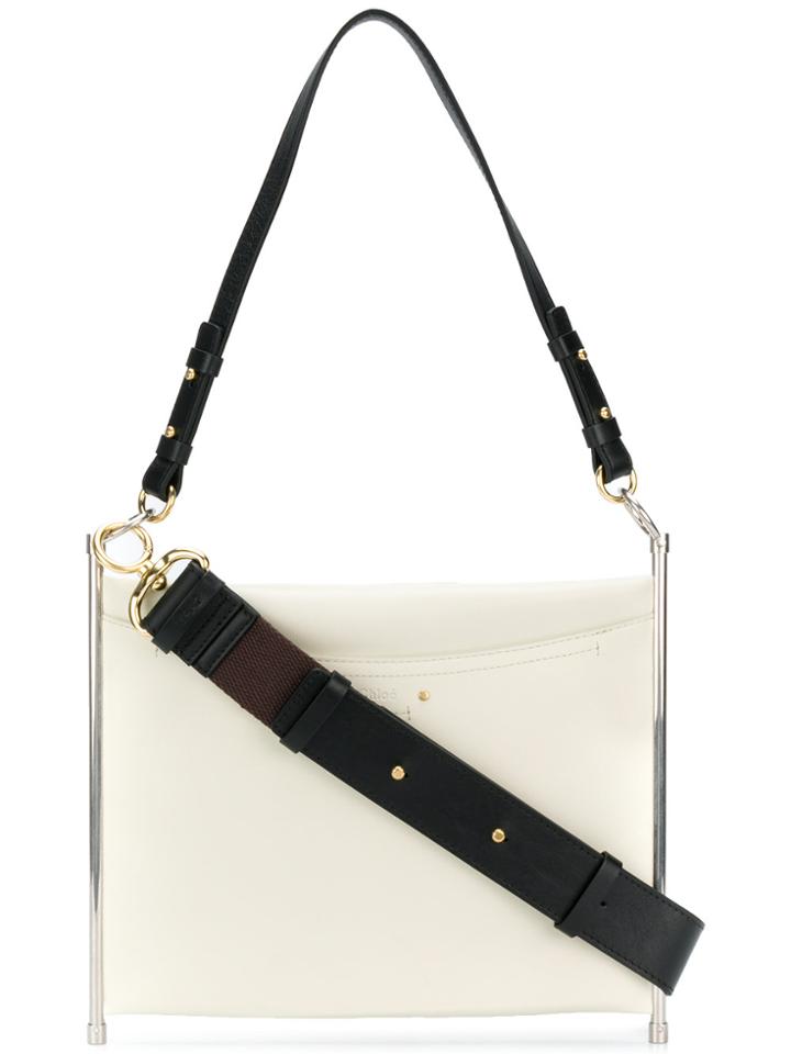 Chloé Roy Metal Fram Handbag - White