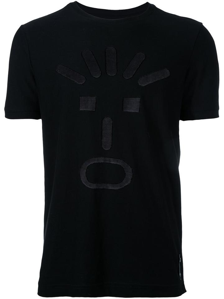 Fendi Fendi Faces T-shirt, Men's, Size: 50, Black, Cotton