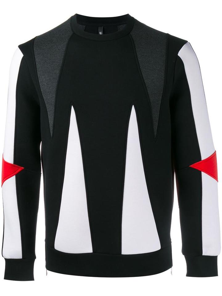 Neil Barrett Panelled Sweatshirt, Men's, Size: Xs, Black, Lyocell/cotton/viscose/polyurethane