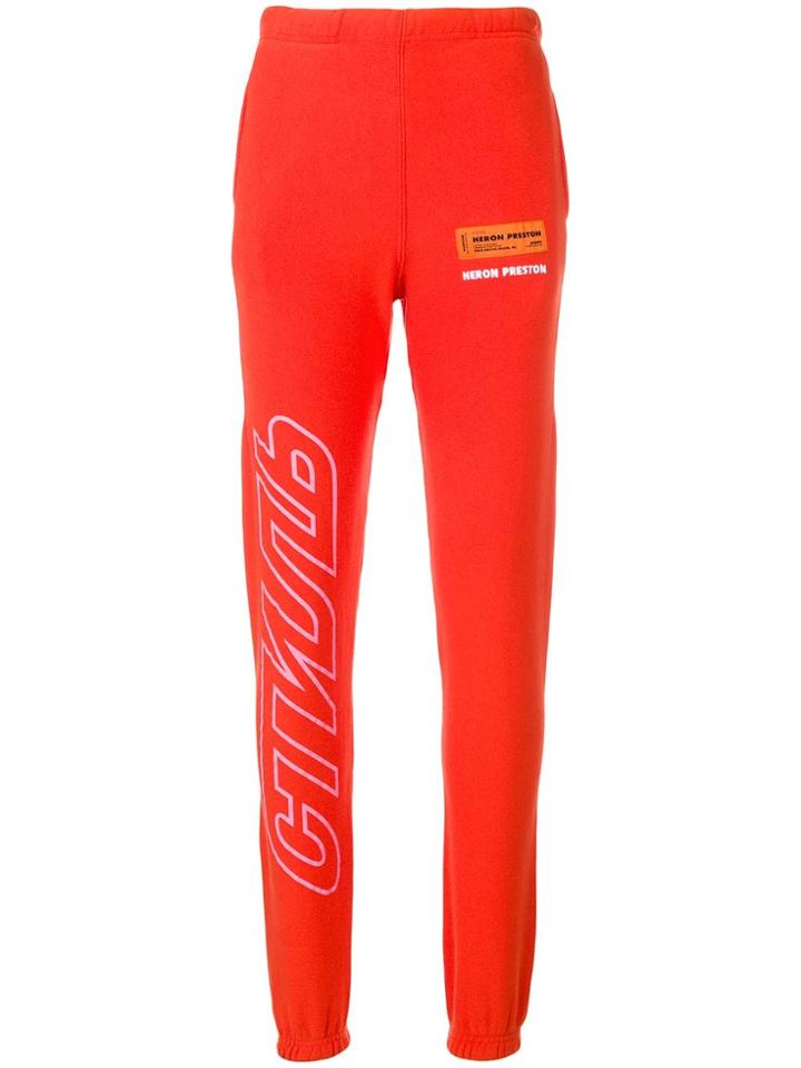 Heron Preston Logo Print Joggers - Red