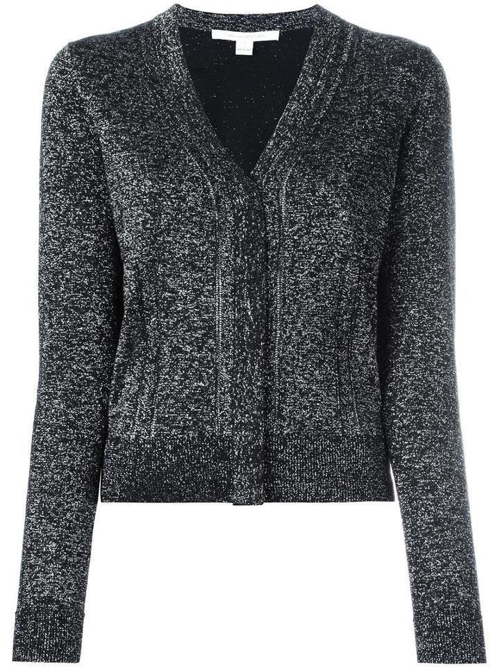 Diane Von Furstenberg 'adelyn' Cardigan, Women's, Size: Large, Black, Polyester/viscose/merino/metallic Fibre