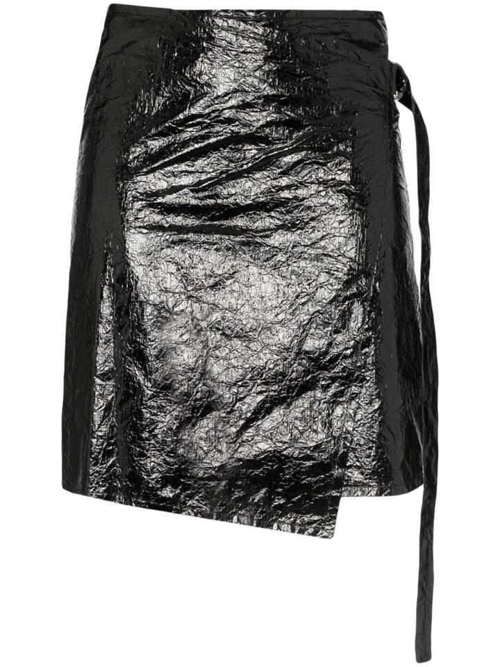 Helmut Lang Vinyl Wrap Skirt - Black
