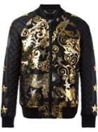 Philipp Plein Feel Gold Bomber Jacket, Men's, Size: Medium, Black, Cotton/acrylic/nylon/spandex/elastane