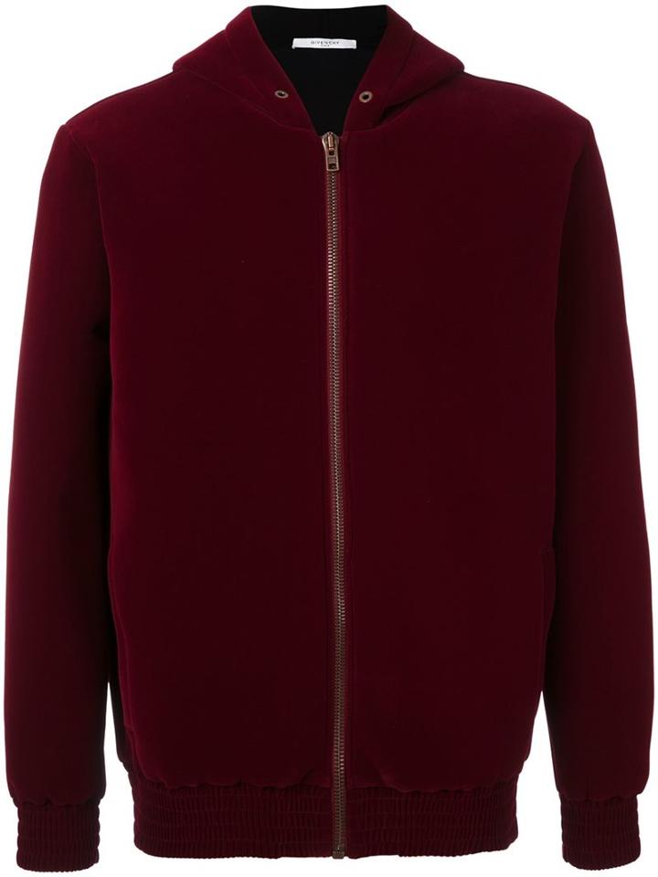 Givenchy Cobra Print Velour Hoodie, Men's, Size: Small, Red, Cotton/spandex/elastane