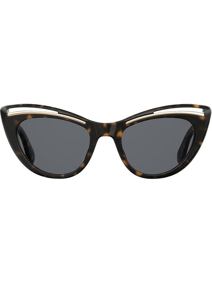 Moschino Eyewear Cut-out Cat Eye Sunglasses - Brown