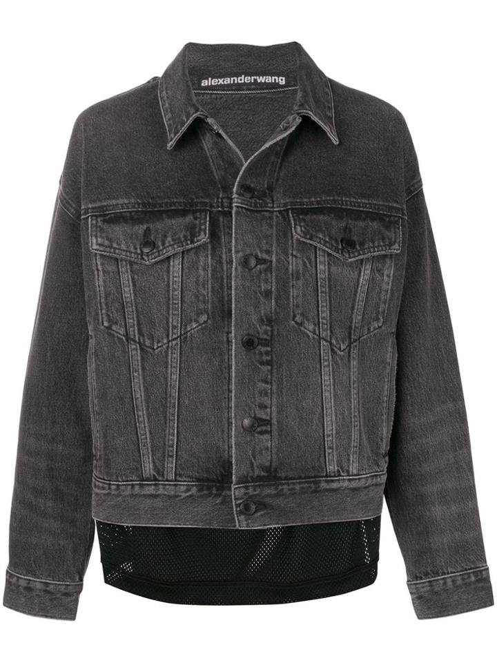Alexander Wang Game Hybrid Denim Jacket - Grey