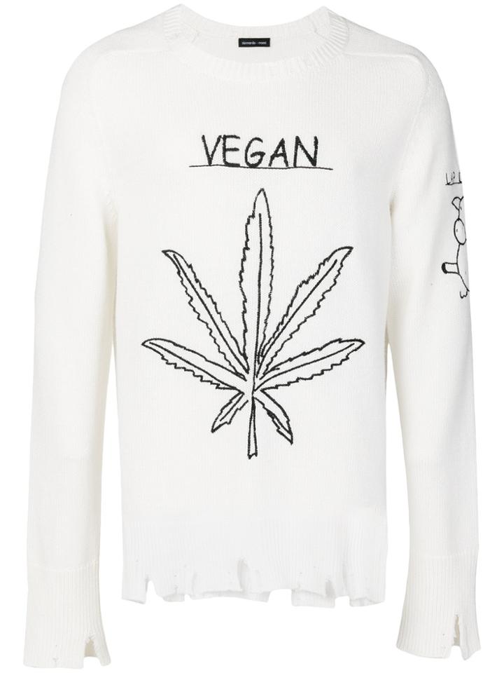 Riccardo Comi Ripped Vegan Jumper - White