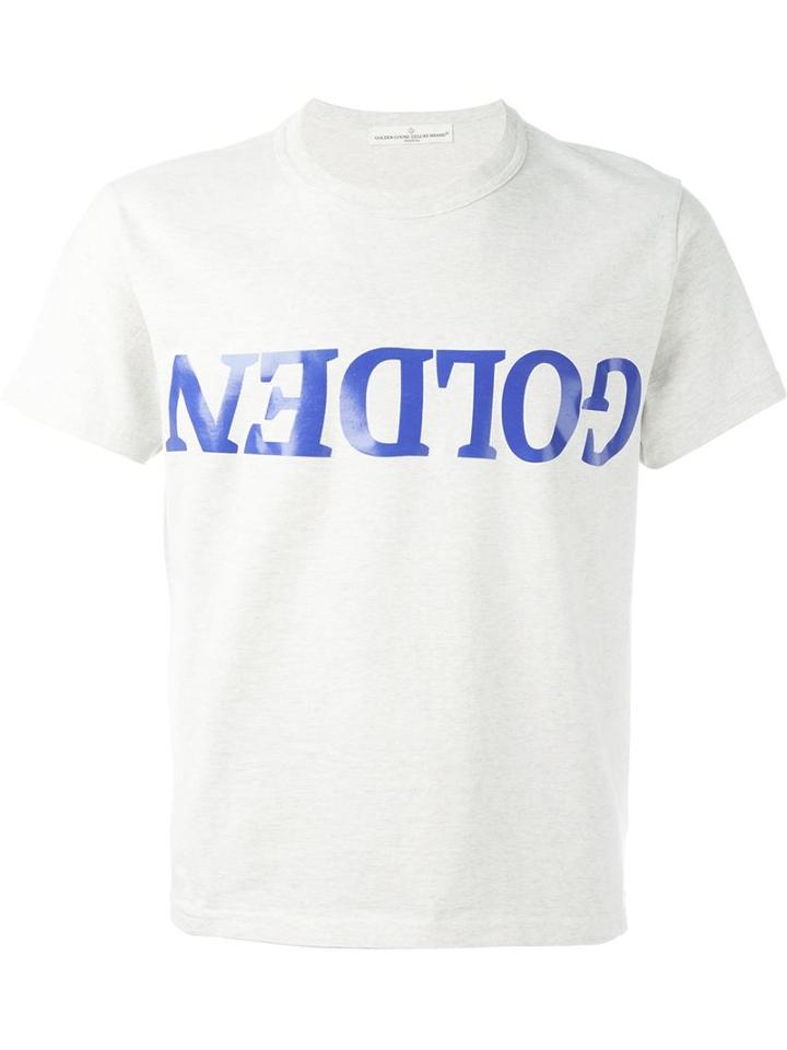 Golden Goose Deluxe Brand Logo Print T-shirt, Adult Unisex, Size: M, Grey, Cotton