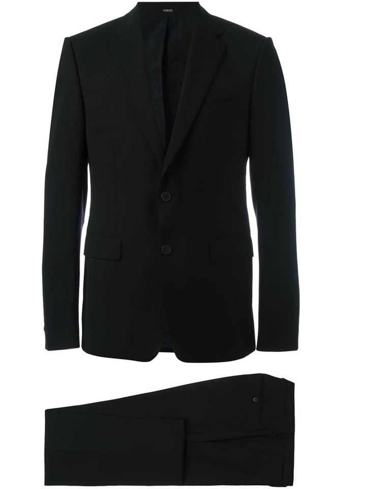 Kenzo Two-piece Suit, Men's, Size: 52, Black, Cotton/spandex/elastane/acetate/wool
