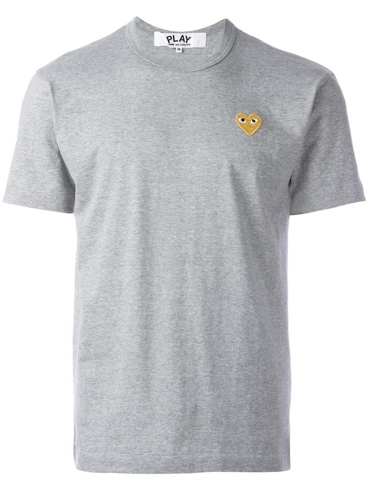 Comme Des Garçons Play Heart T-shirt, Men's, Size: Large, Grey, Cotton